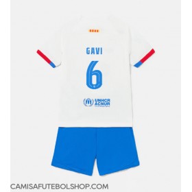 Camisa de time de futebol Barcelona Paez Gavi #6 Replicas 2º Equipamento Infantil 2023-24 Manga Curta (+ Calças curtas)